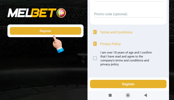 Click the big button Register, step 10