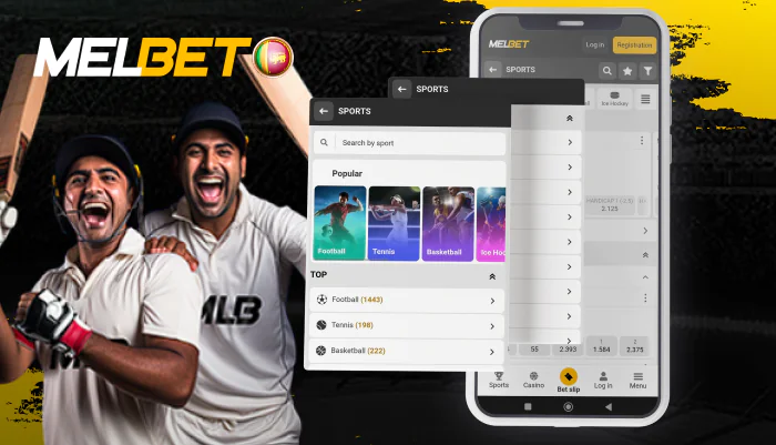Sports betting functionality of the Melbet app