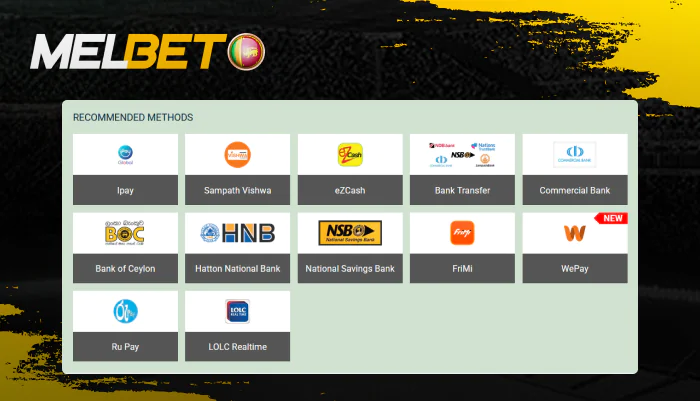 Payment and withdrawal methods in the Melbet mobile app